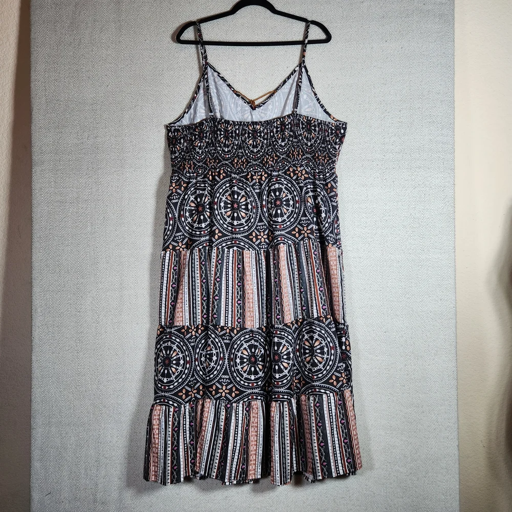 Elegant Spaghetti Strap Maxi Dress Plus Size 4X Rushed Waist And Back Stretchy - Picture 4 of 13